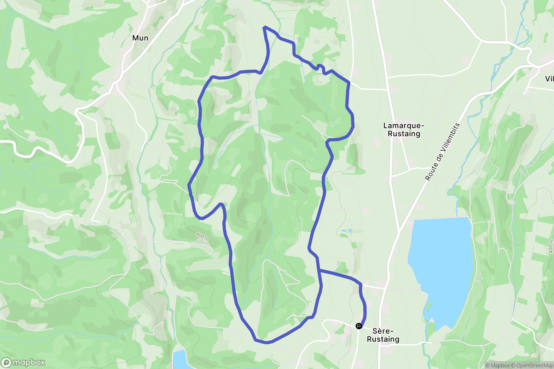 Sère-Rustaing : carte du parcours de randonnée - France