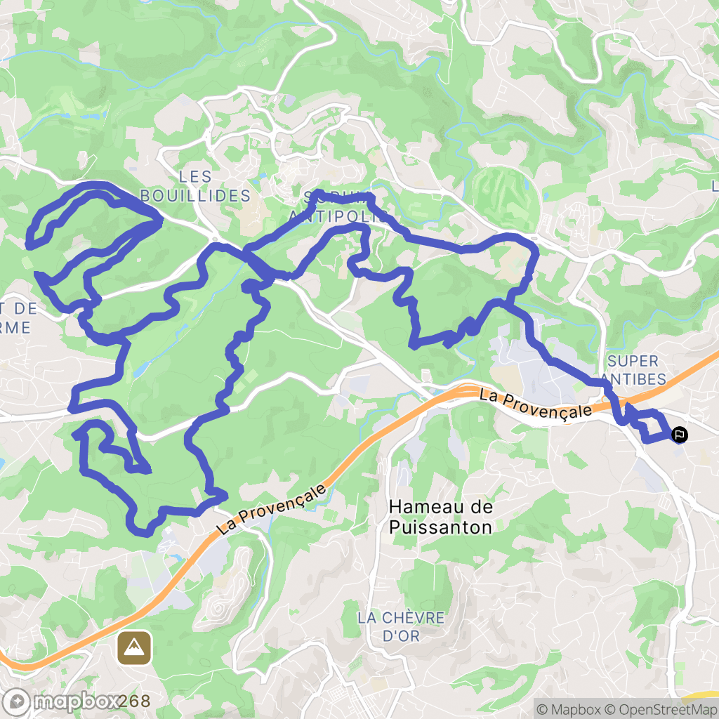 Antibes : carte du parcours de randonnée - France