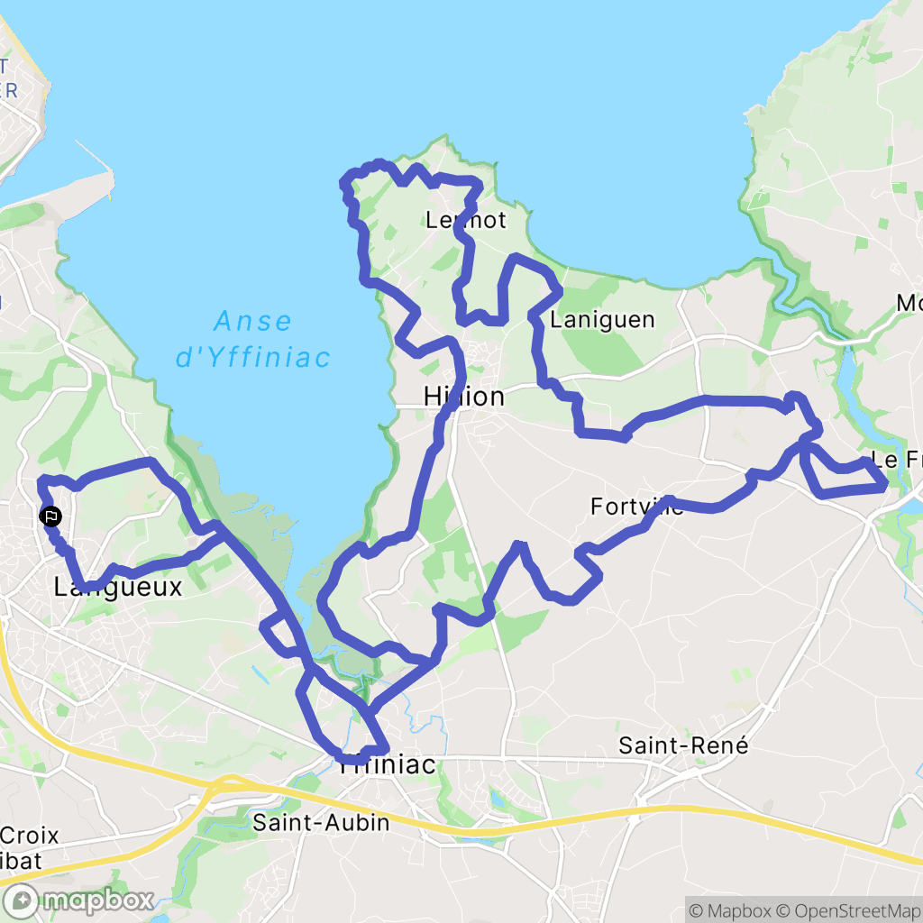 Langueux : carte du parcours de randonnée - France