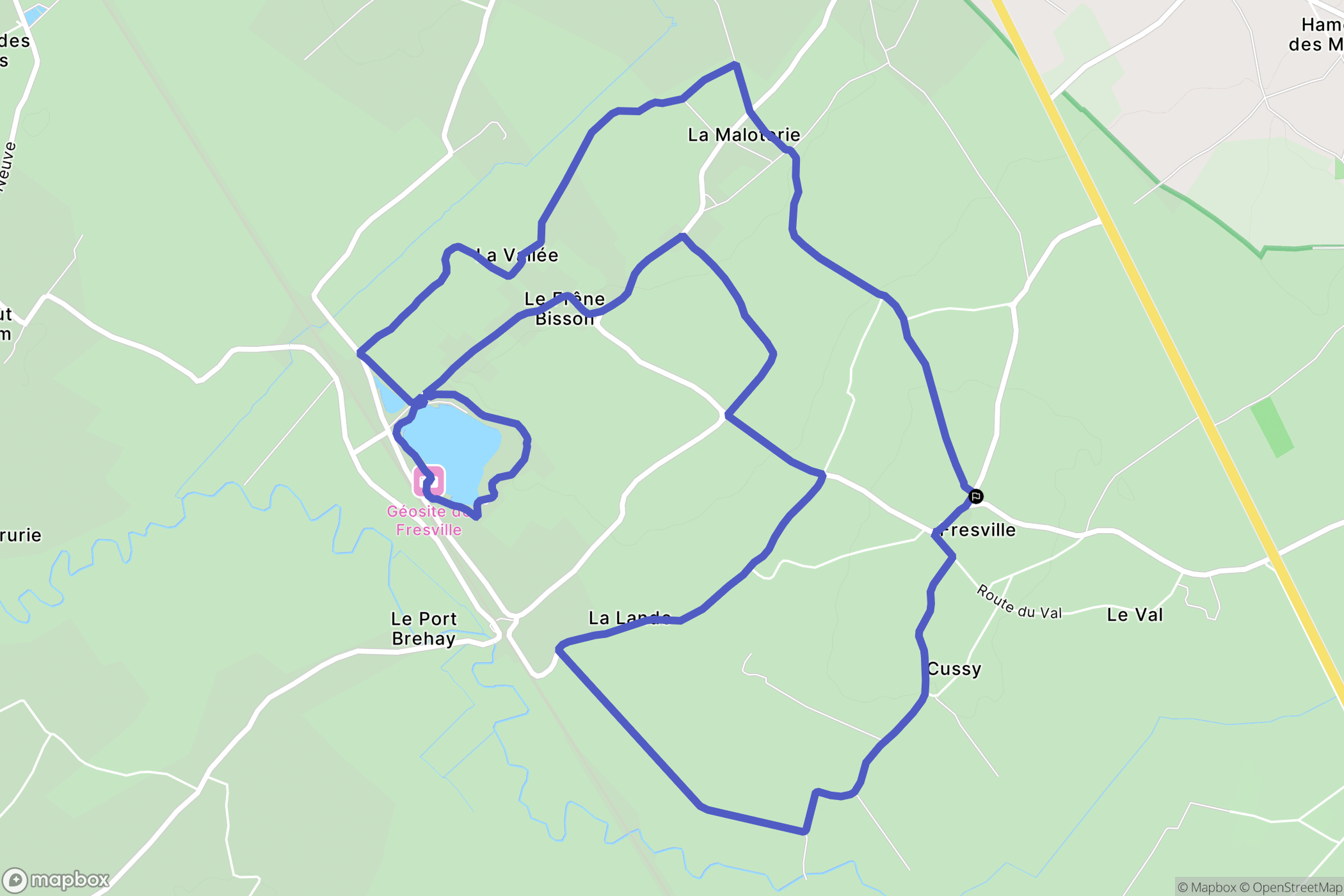 Fresville : carte du parcours de randonnée - France