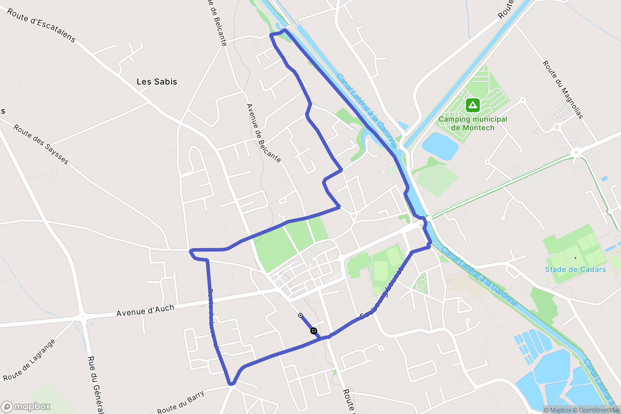 Montech : carte du parcours de randonnée - France