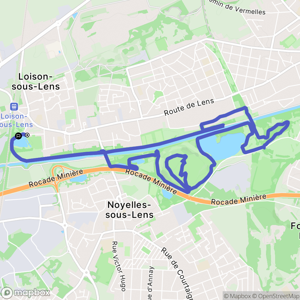Loison-sous-Lens : carte du parcours de randonnée - France