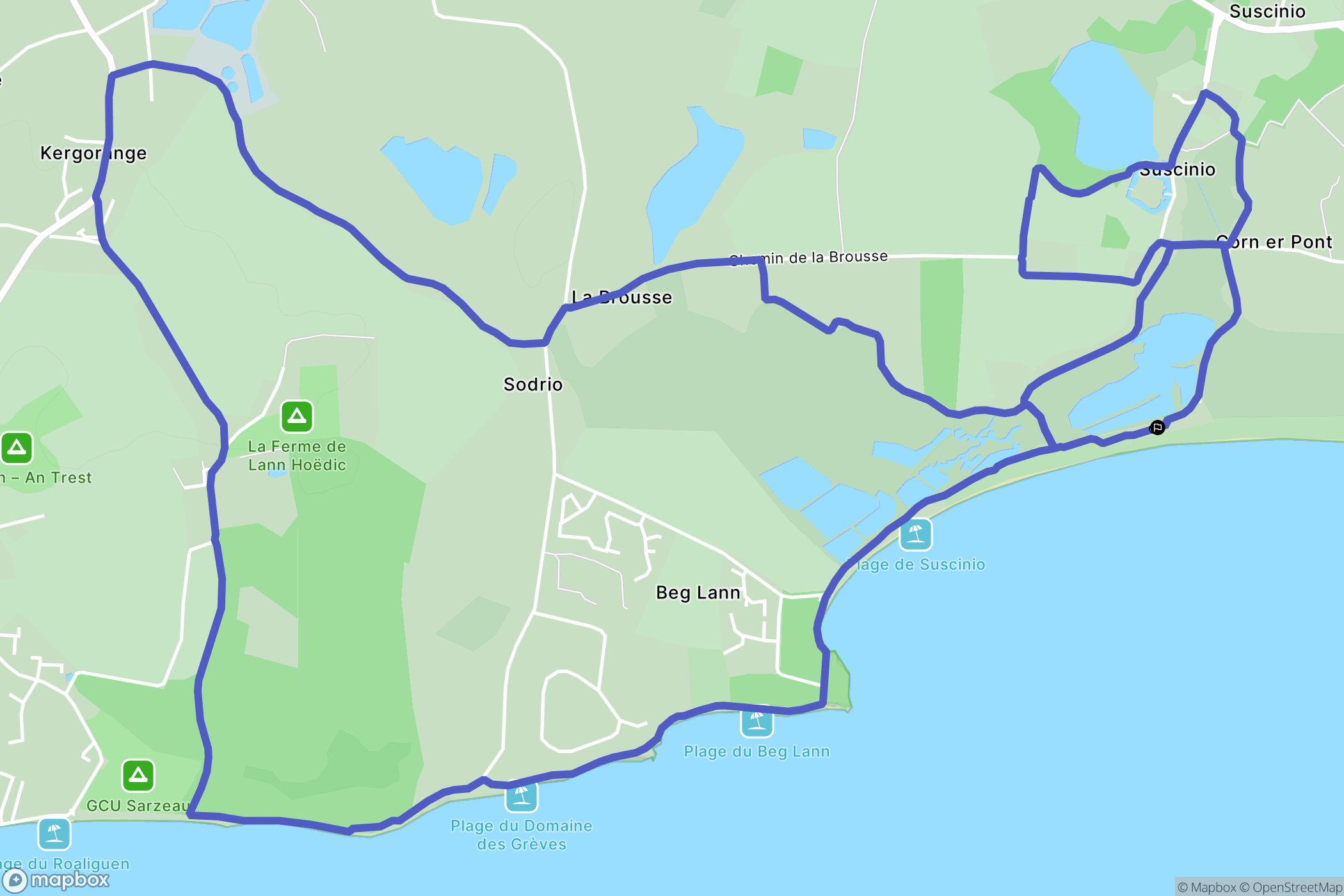 Sarzeau : carte du parcours de randonnée - France