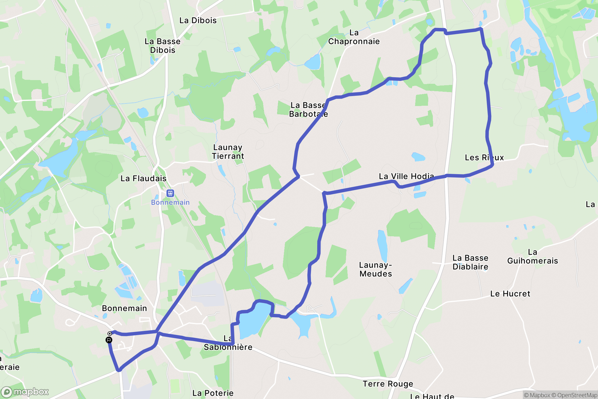 Bonnemain : carte du parcours de randonnée - France
