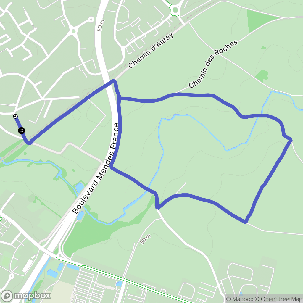Niort : carte du parcours de randonnée - France