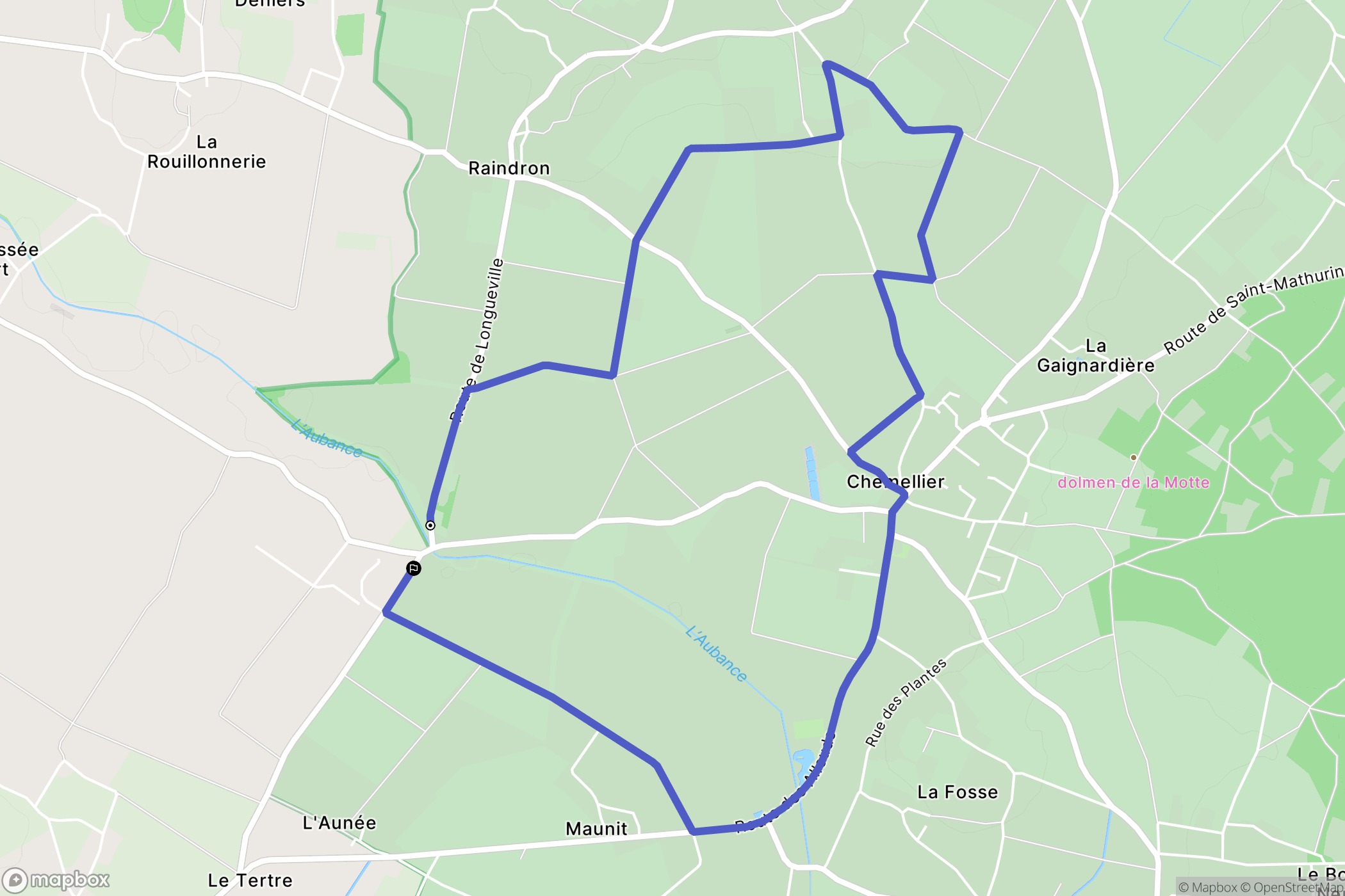 Blaison-Saint-Sulpice : carte du parcours de randonnée - France