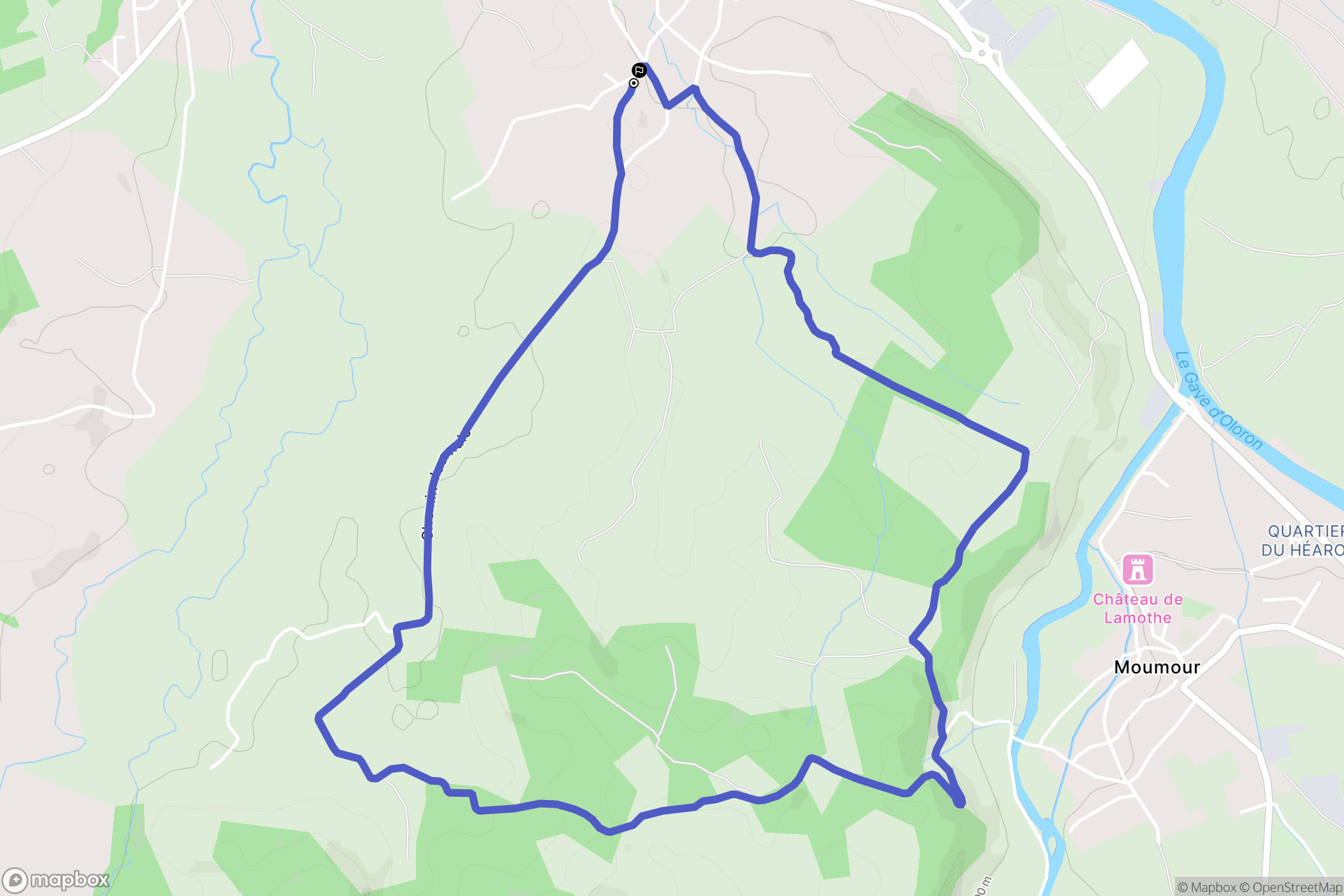 Orin : carte du parcours de randonnée - France
