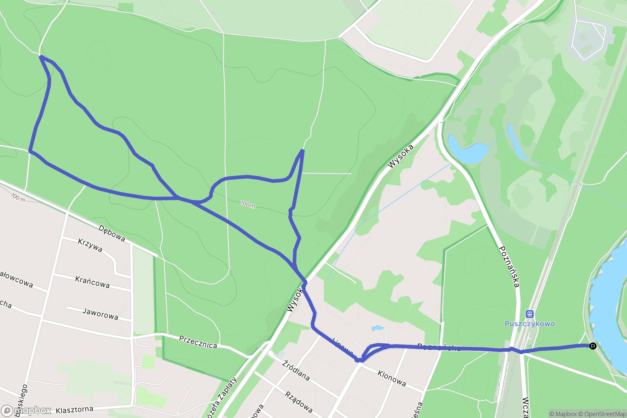Puszczykowo: mapa trasy - Poland