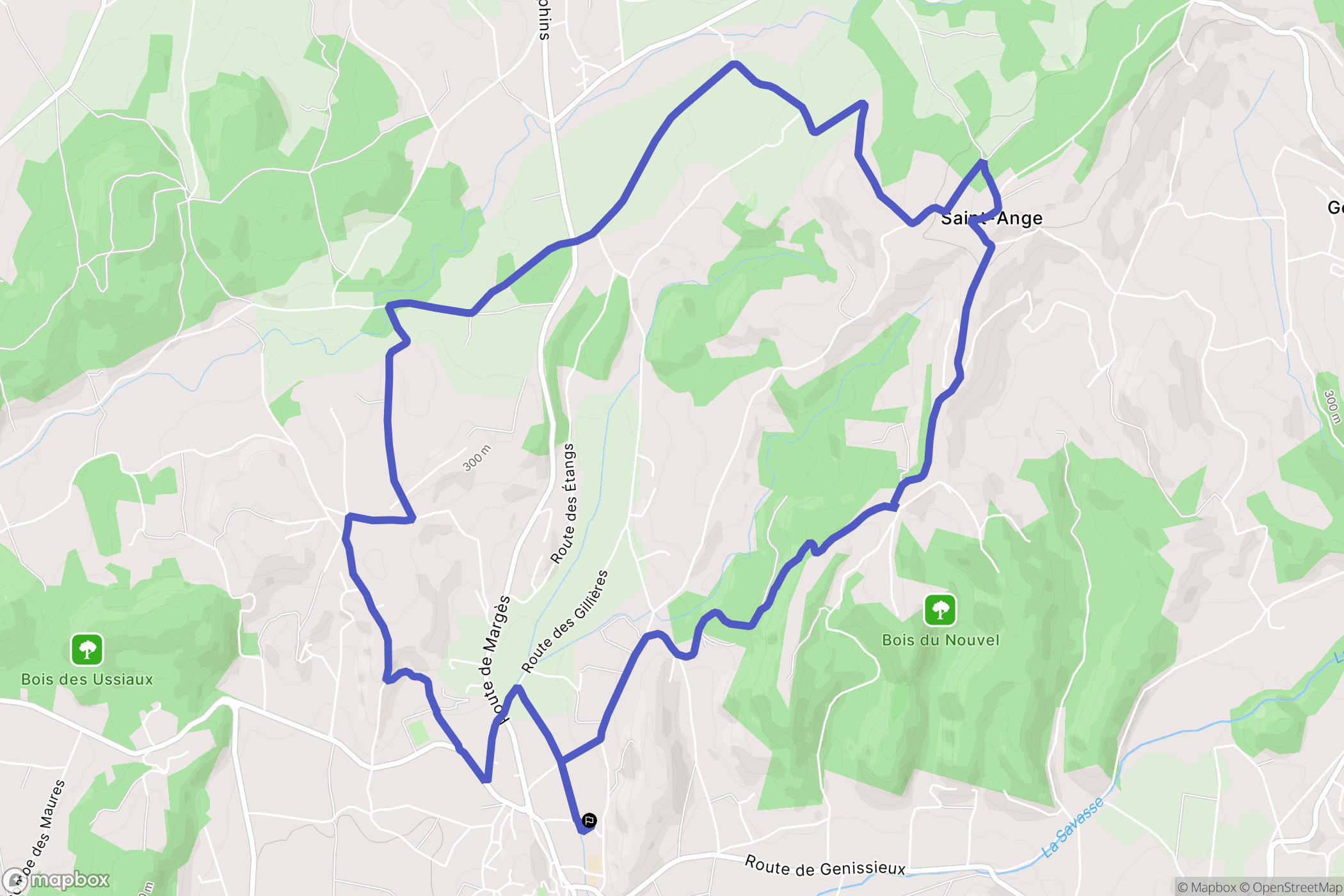 Peyrins : carte du parcours de randonnée - France