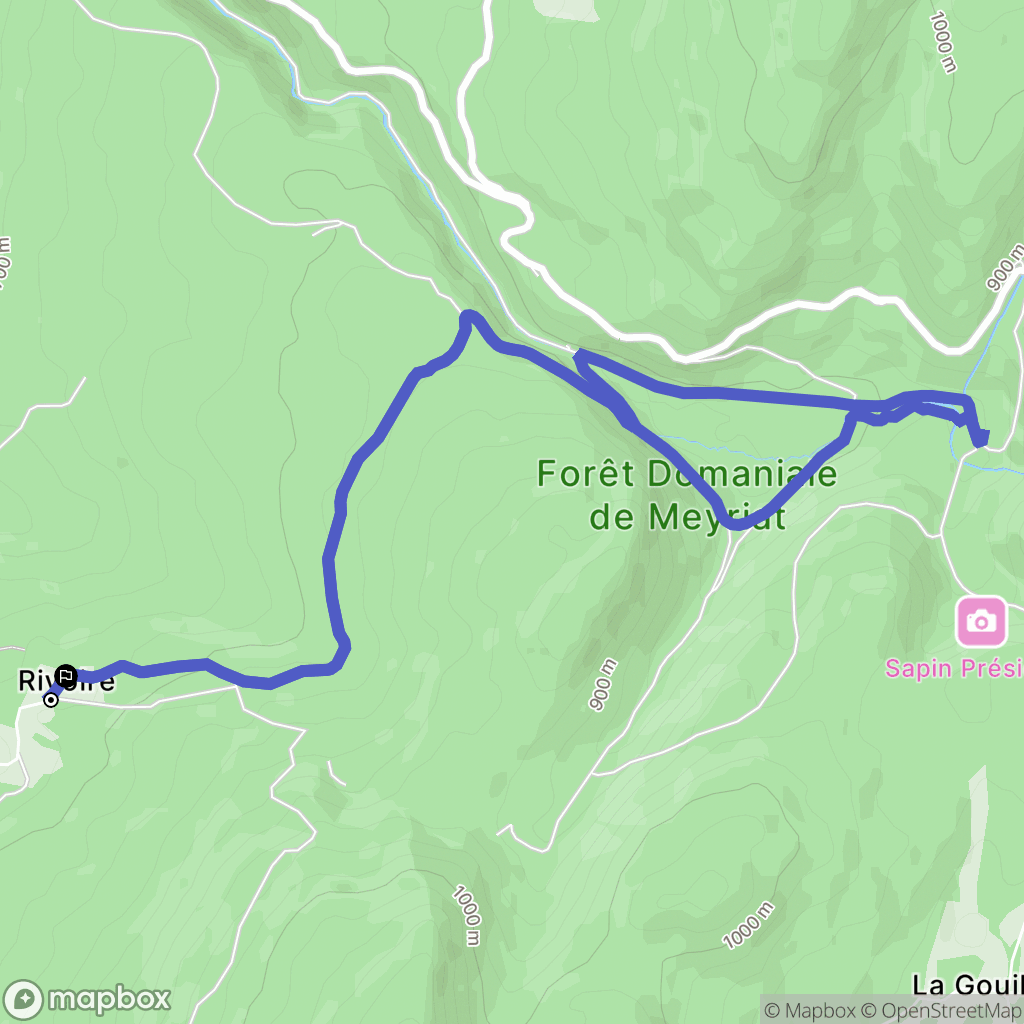 Vieu-d'Izenave : carte du parcours de randonnée - France