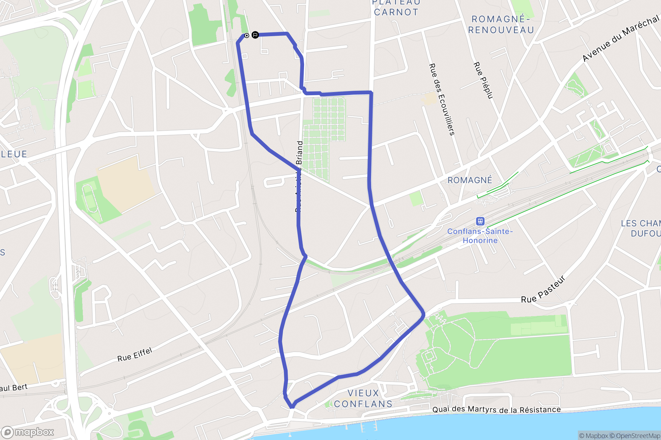 Conflans-Sainte-Honorine : carte du parcours de randonnée - France