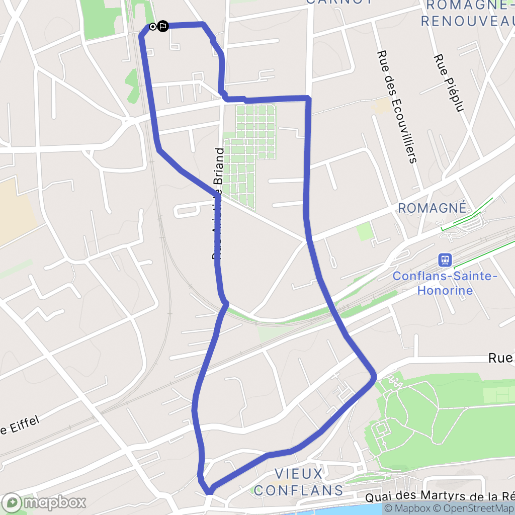 Conflans-Sainte-Honorine : carte du parcours de randonnée - France