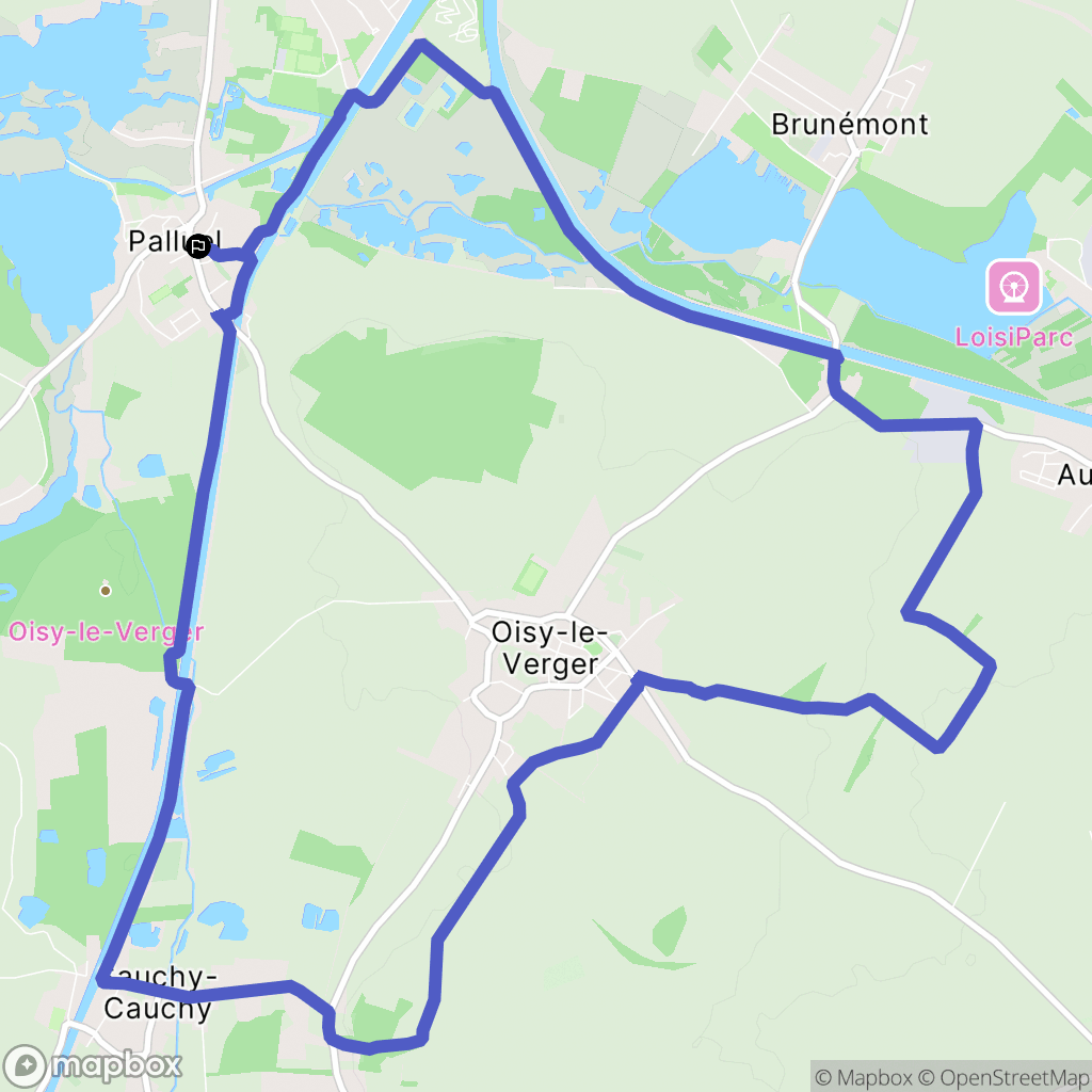 Palluel : carte du parcours de randonnée - France