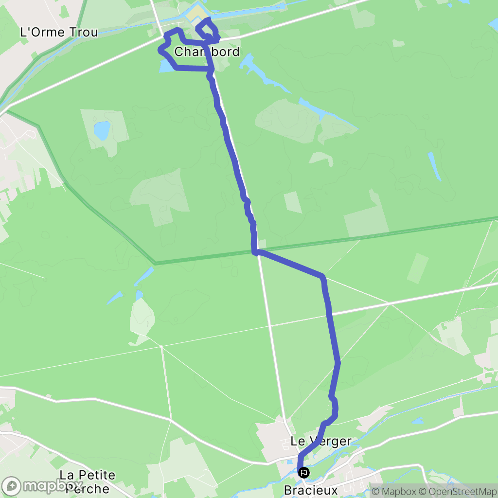 Bracieux : carte du parcours de randonnée - France