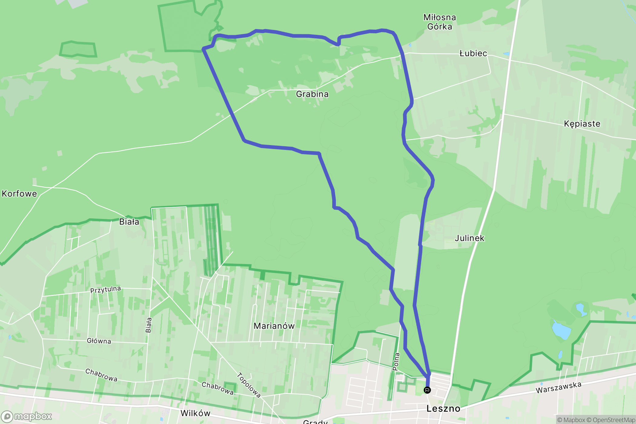 Leszno: mapa trasy - Poland