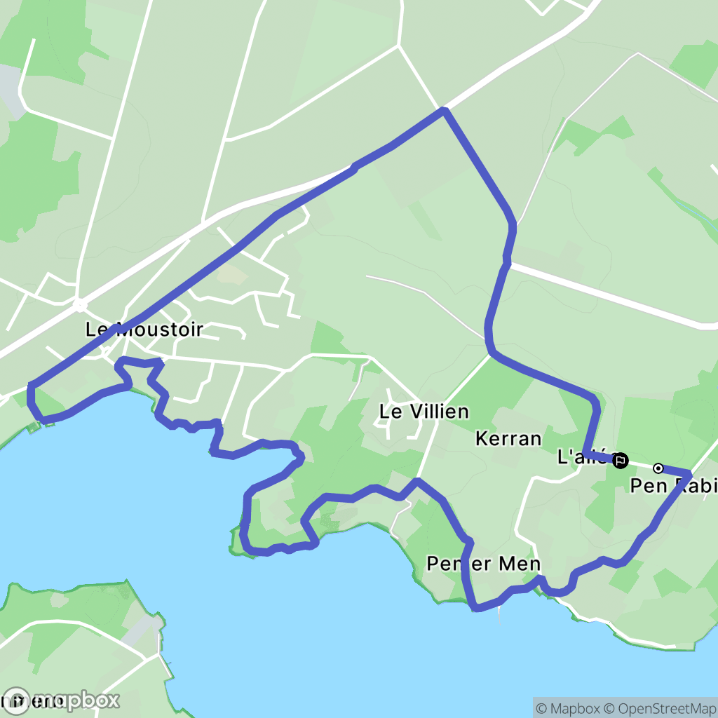 Arradon : carte du parcours de randonnée - France