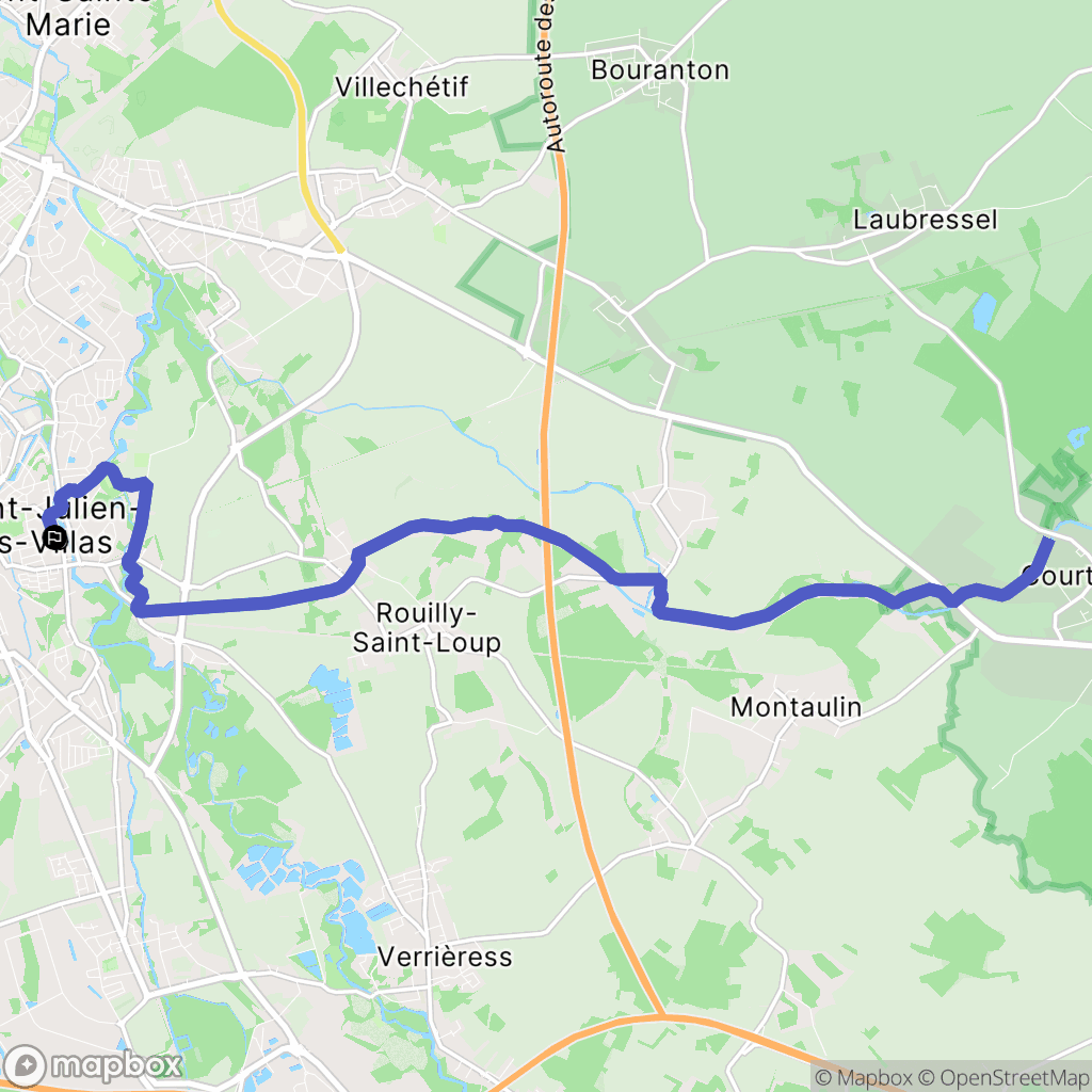 Saint-Julien-les-Villas : carte du parcours de randonnée - France