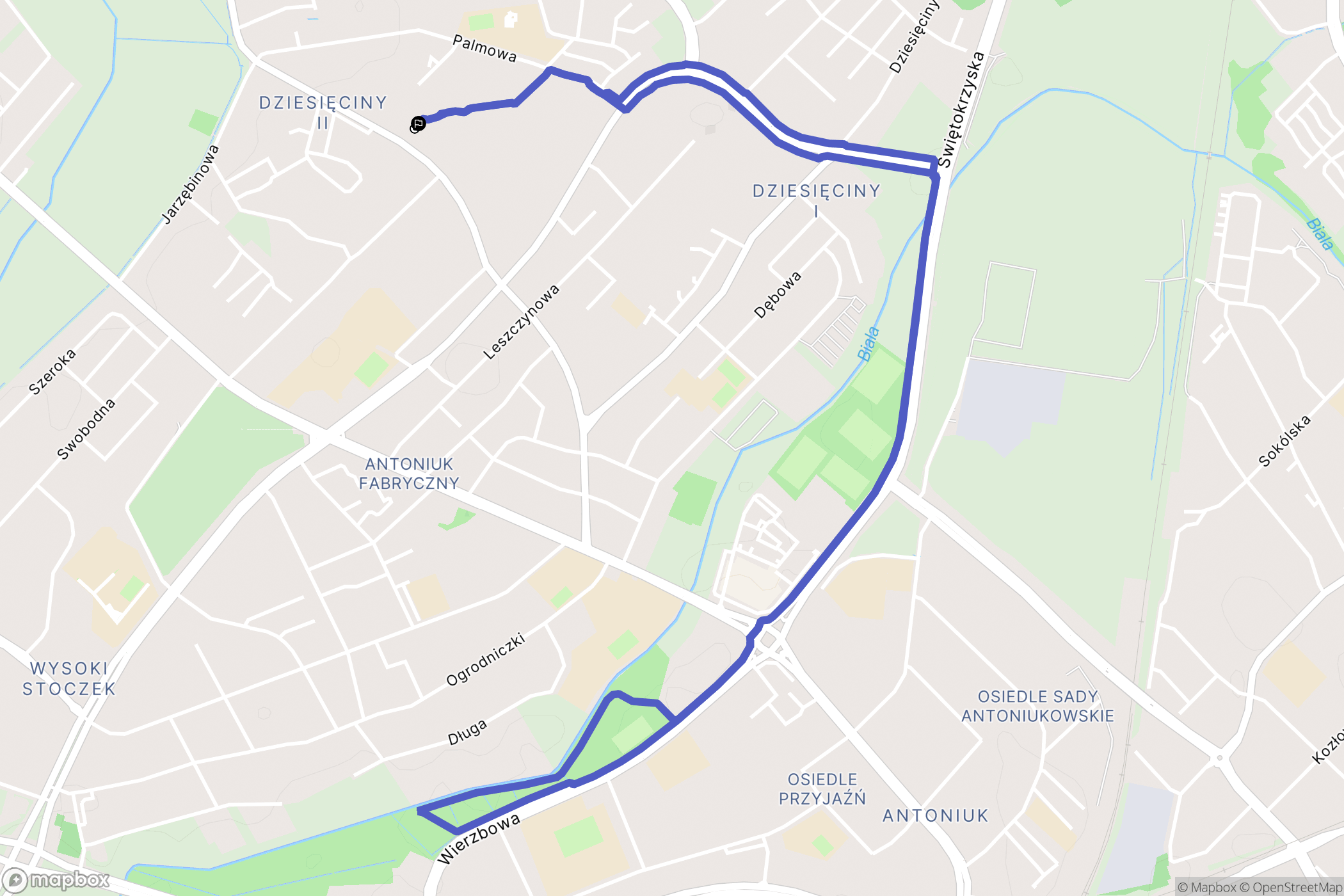 Białystok: mapa trasy - Poland