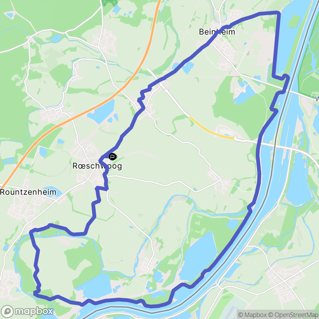 Rœschwoog : carte du parcours de randonnée - France