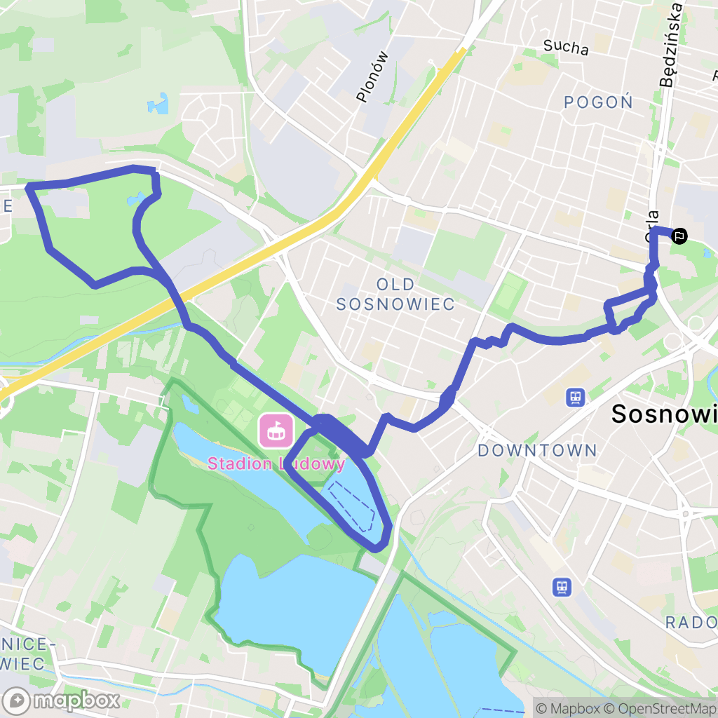 Sosnowiec: mapa trasy - Poland