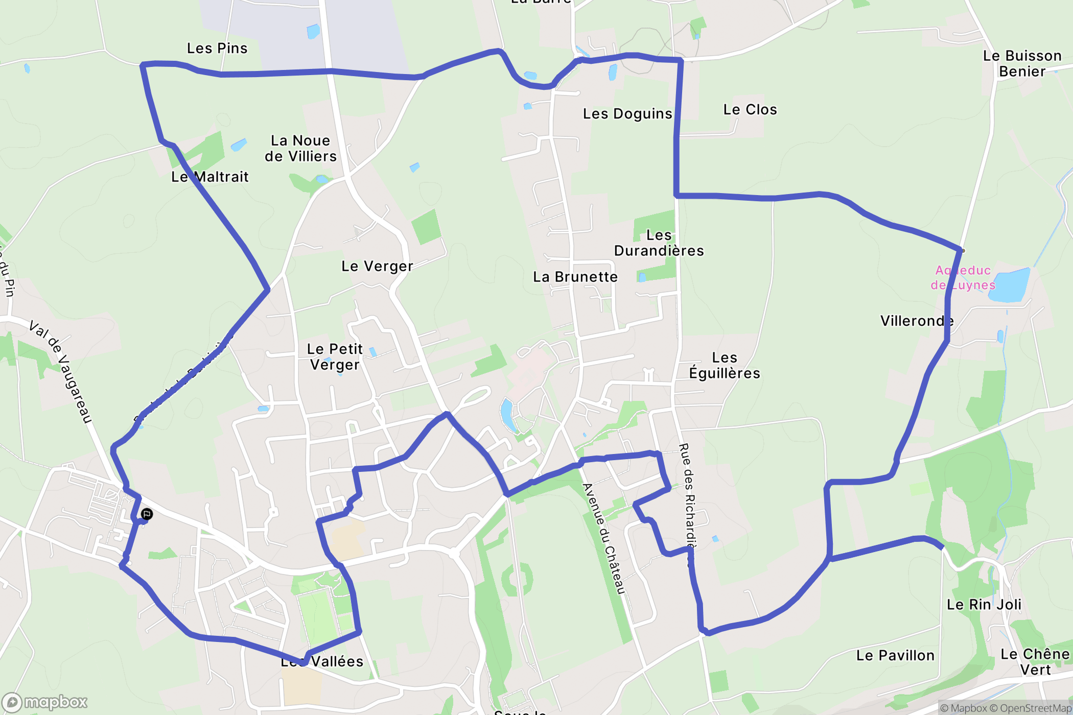 Luynes : carte du parcours de randonnée - France
