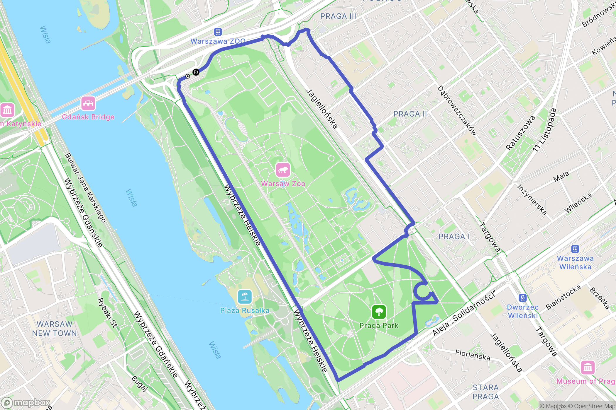 Warszawa: mapa trasy - Poland