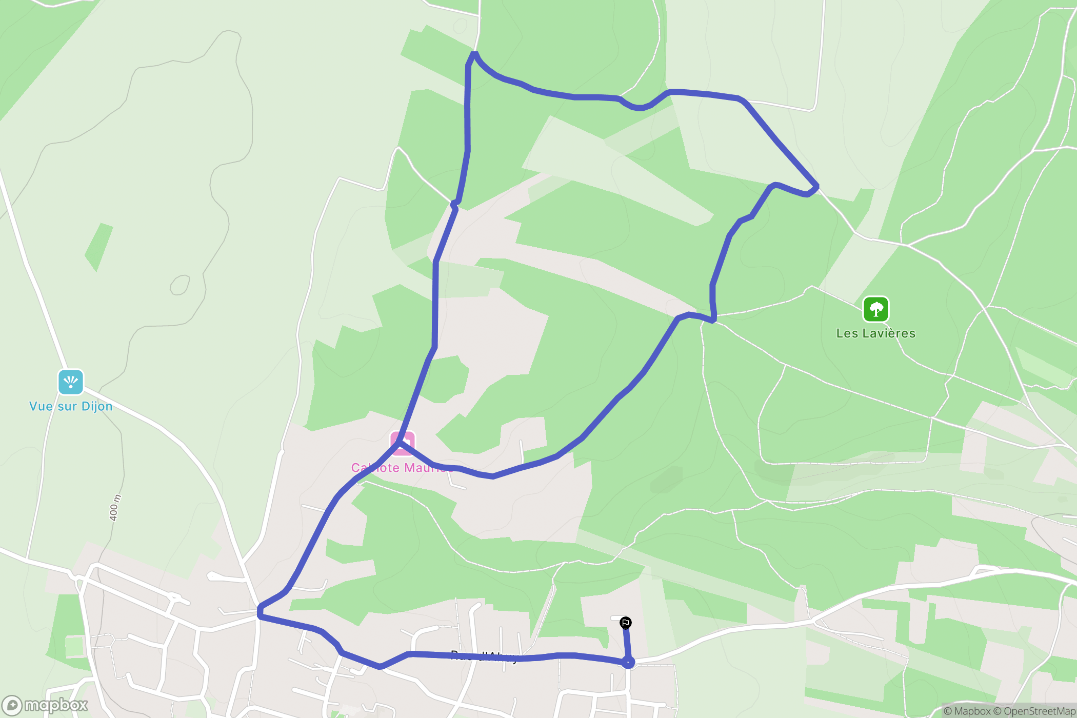 Hauteville-lès-Dijon : carte du parcours de randonnée - France