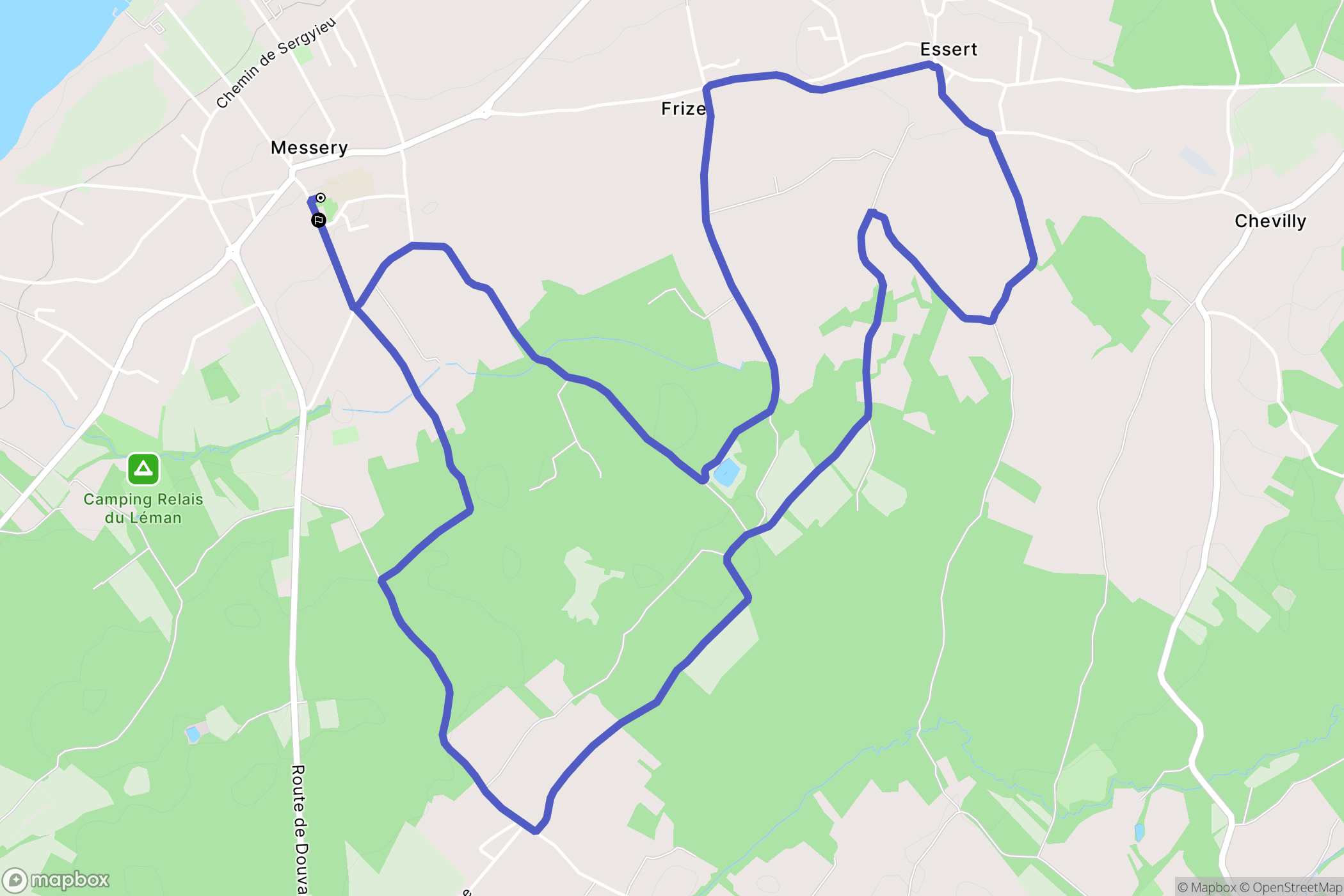 Messery : carte du parcours de randonnée - France