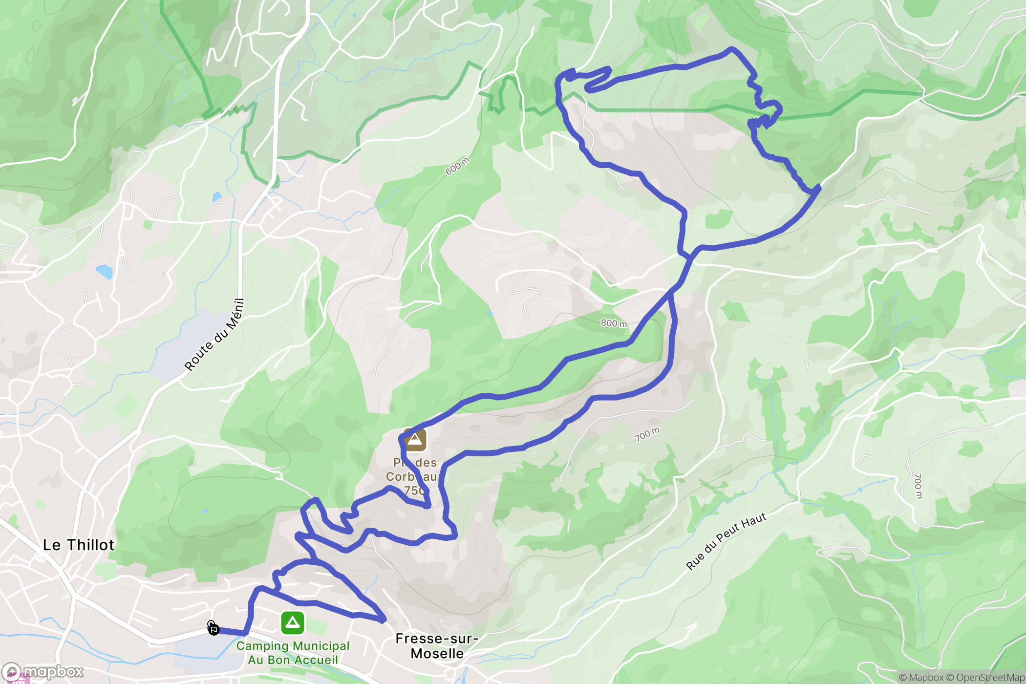 Fresse-sur-Moselle : carte du parcours de randonnée - France