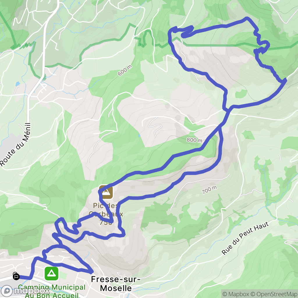 Fresse-sur-Moselle : carte du parcours de randonnée - France