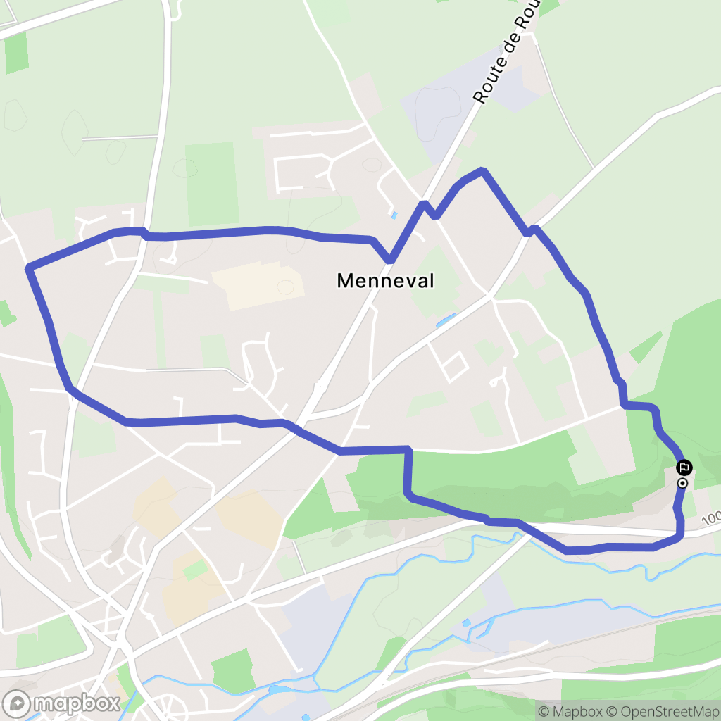 Menneval : carte du parcours de randonnée - France