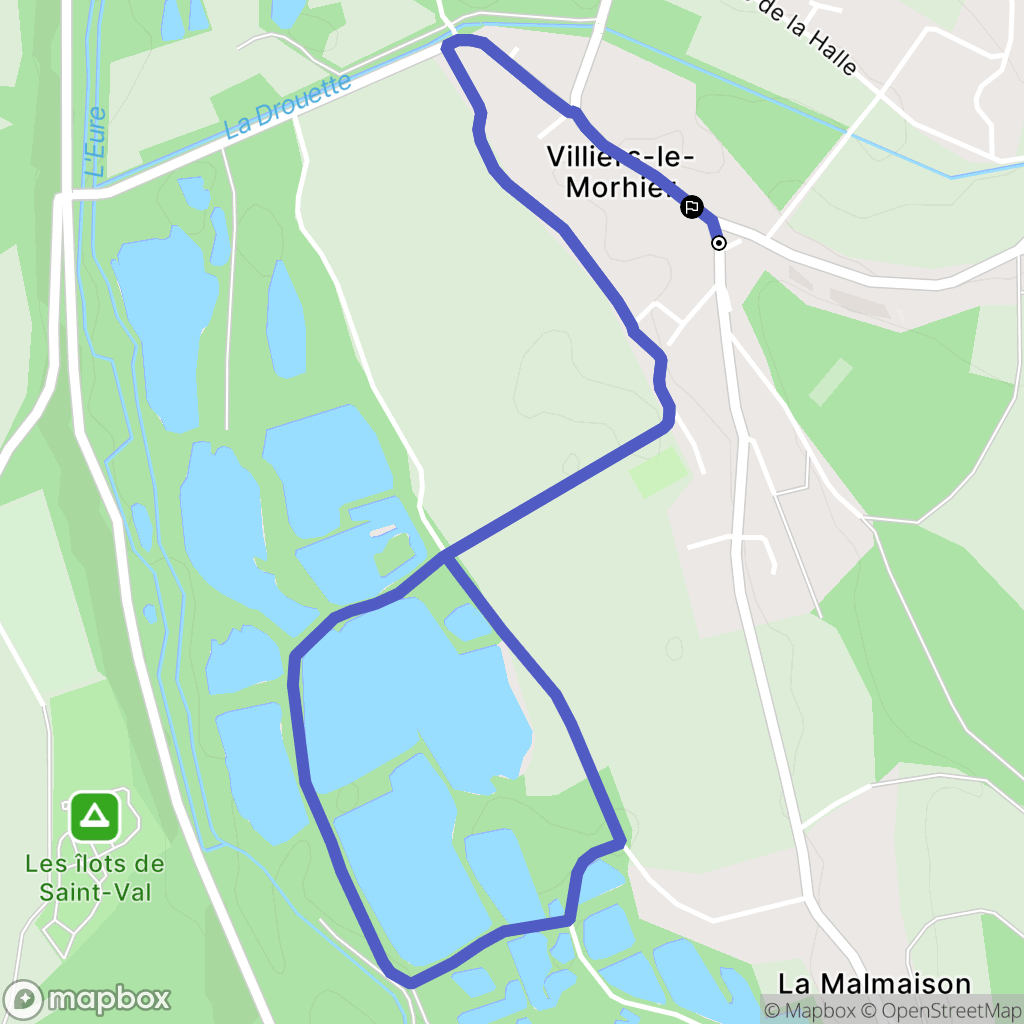 Villiers-le-Morhier : carte du parcours de randonnée - France