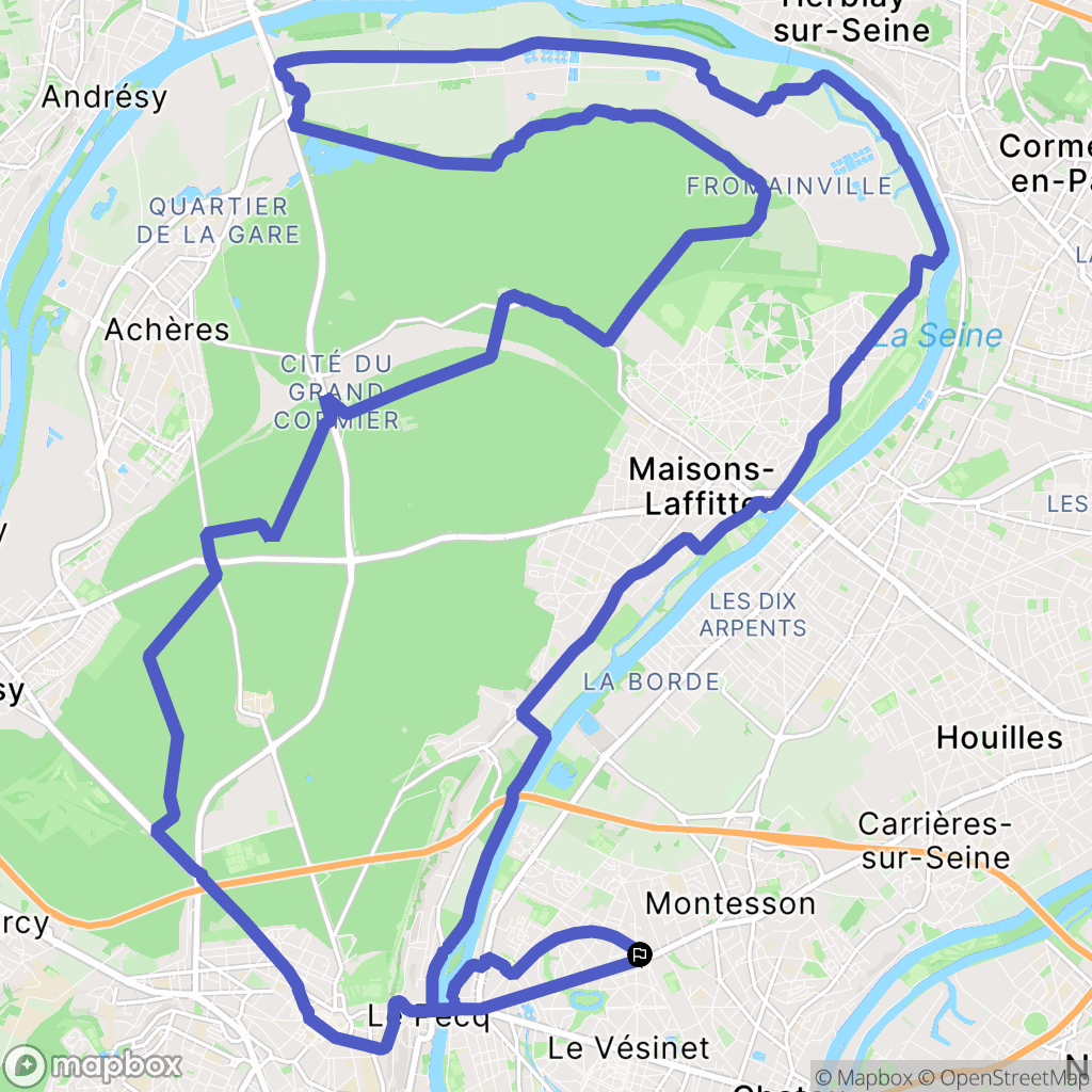 Le Vésinet : carte du parcours de randonnée - France