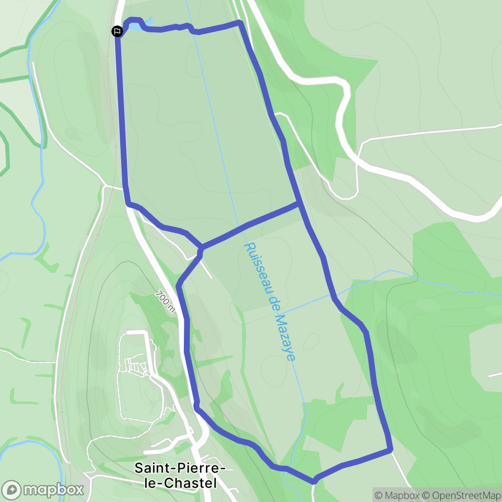 Saint-Pierre-le-Chastel : carte du parcours de randonnée - France