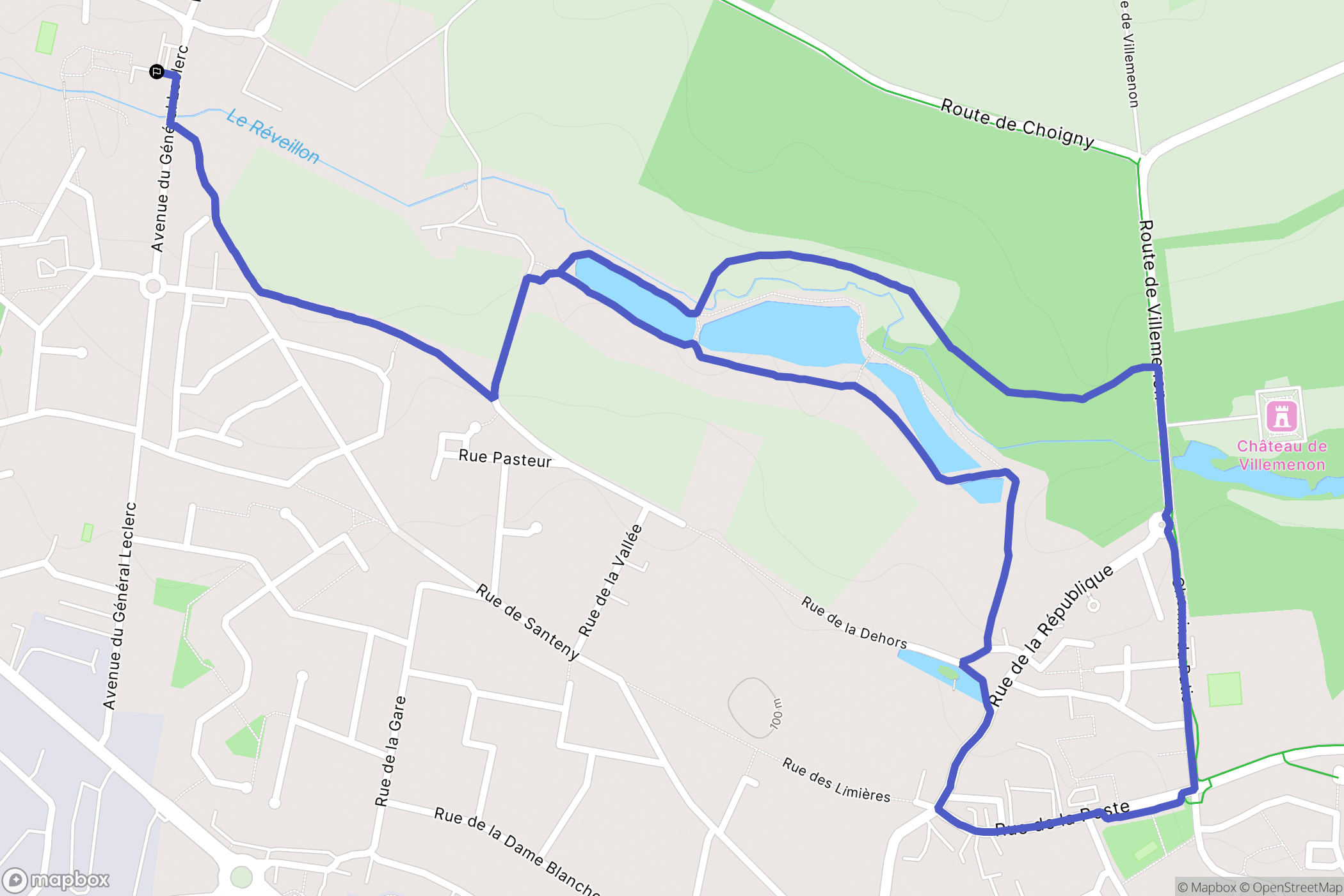 Santeny : carte du parcours de randonnée - France