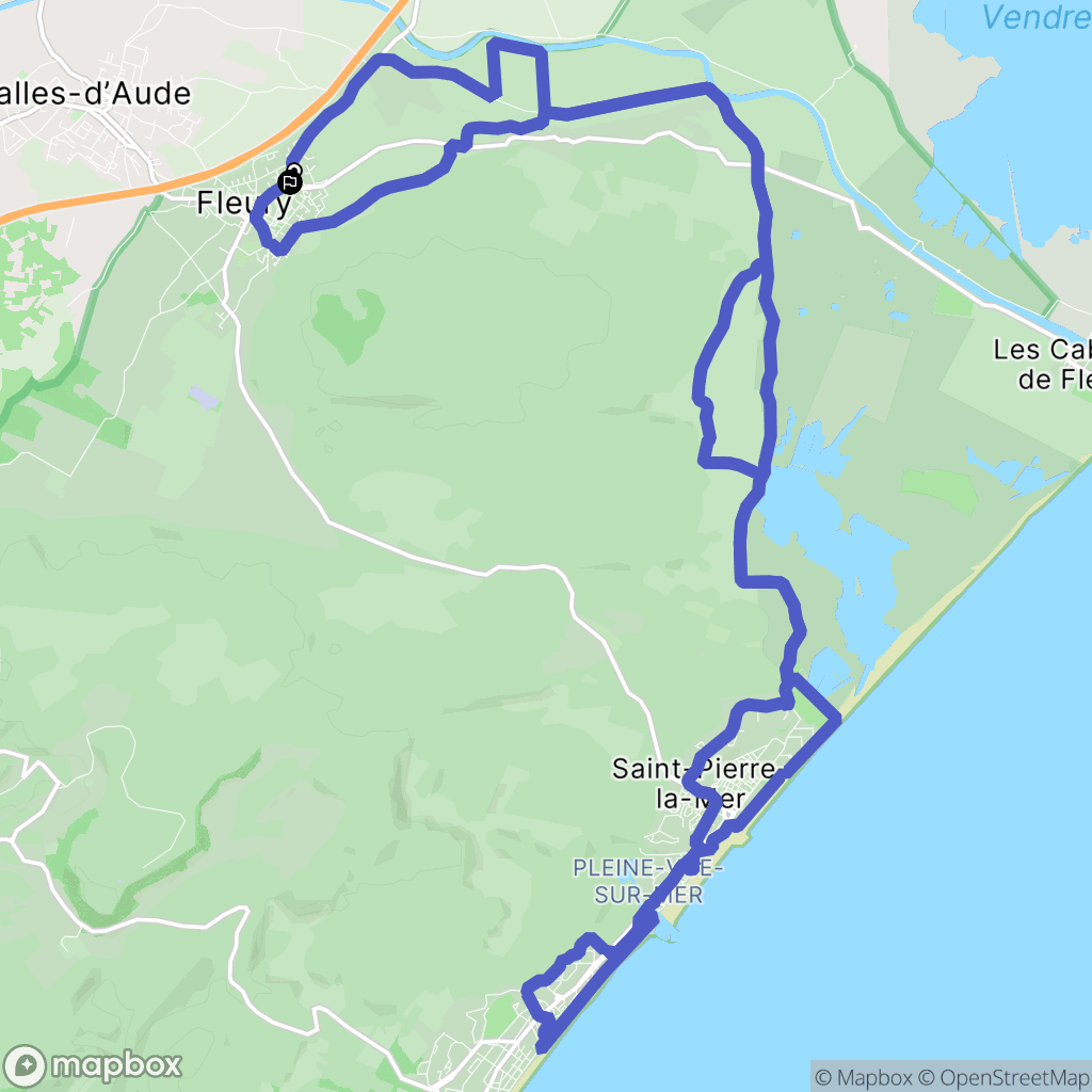 Fleury : carte du parcours de randonnée - France