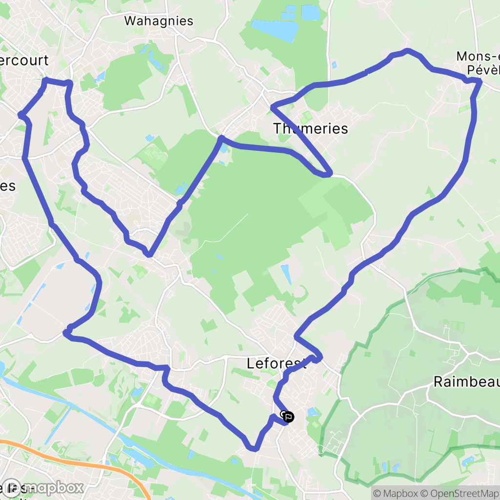 Leforest : carte du parcours de randonnée - France