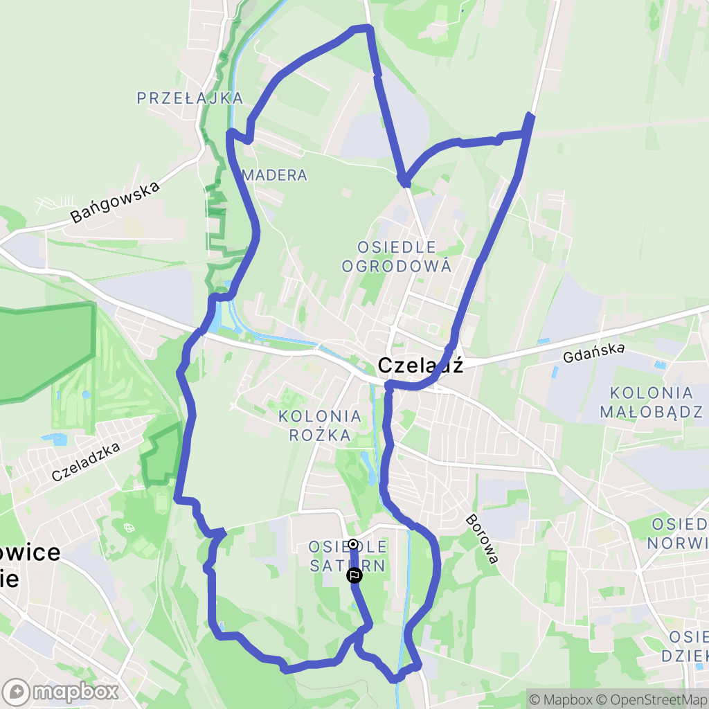 Czeladź: mapa trasy - Poland