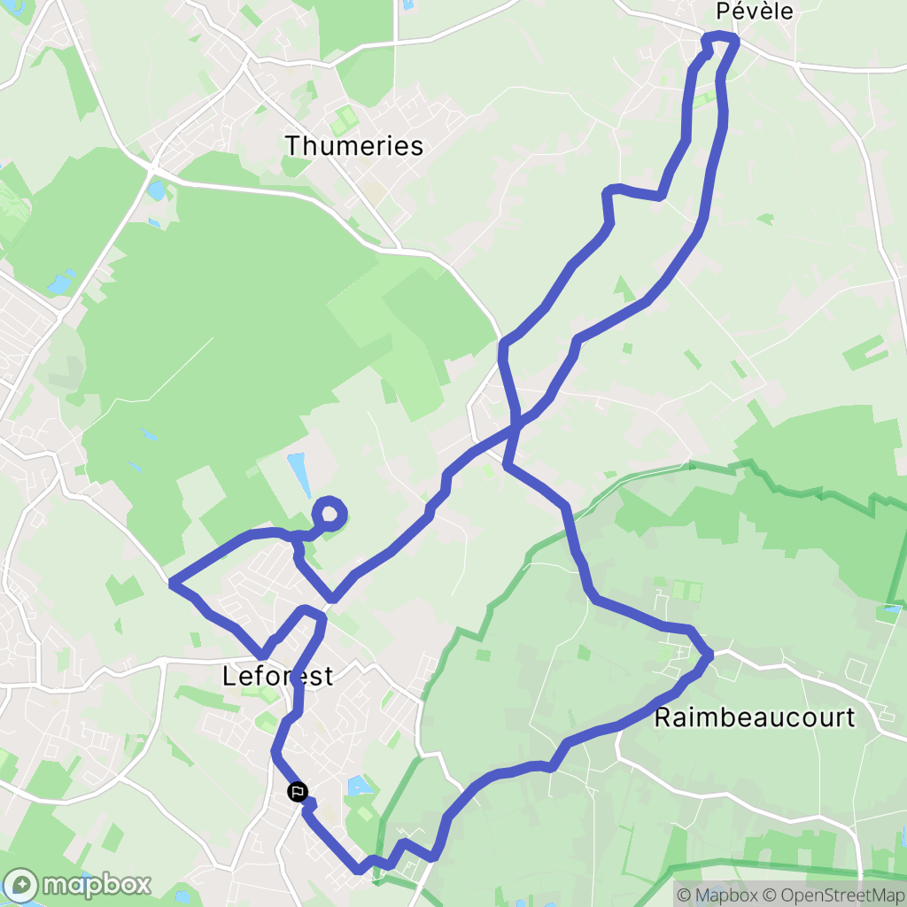 Leforest : carte du parcours de randonnée - France