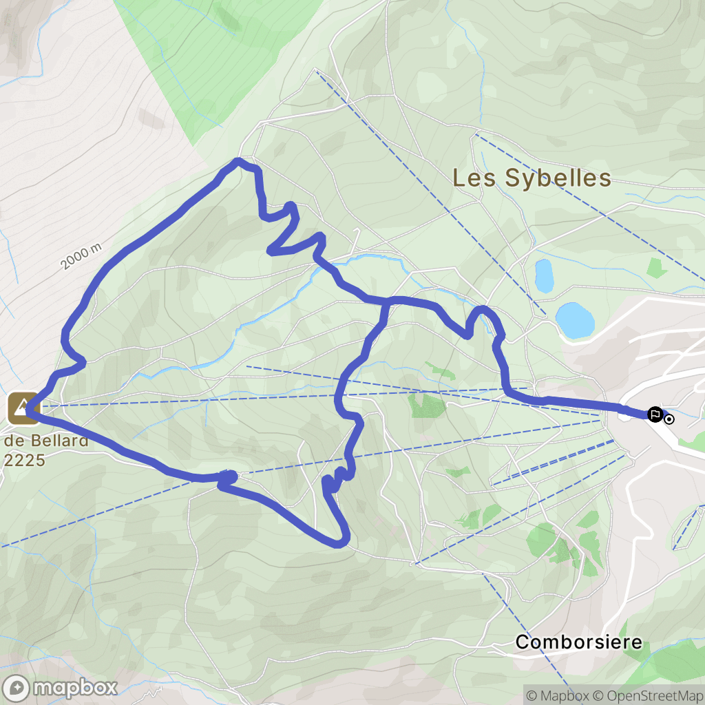 Fontcouverte-la-Toussuire : carte du parcours de randonnée - France