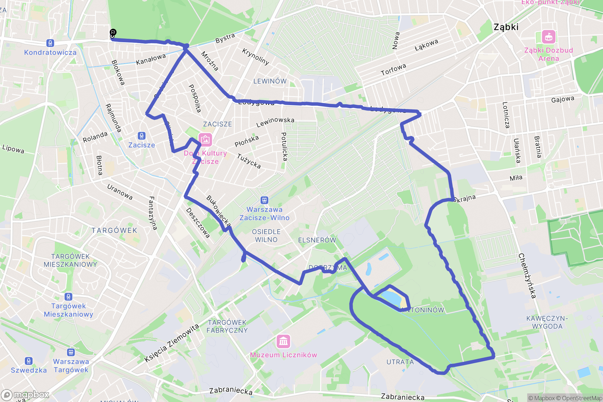 Warszawa: mapa trasy - Poland