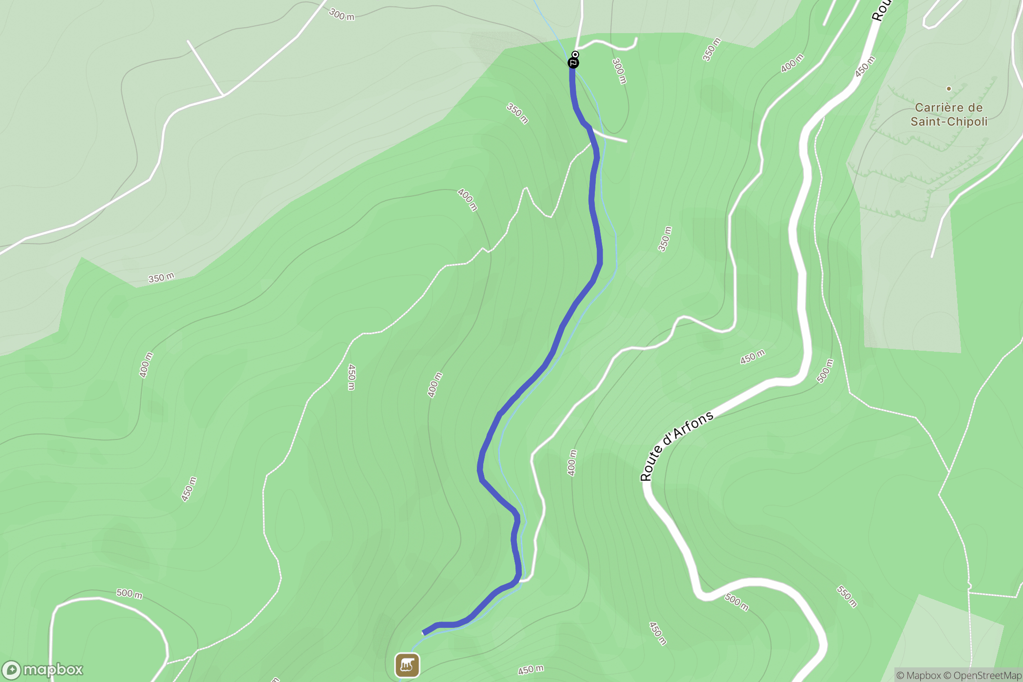 Dourgne : carte du parcours de randonnée - France