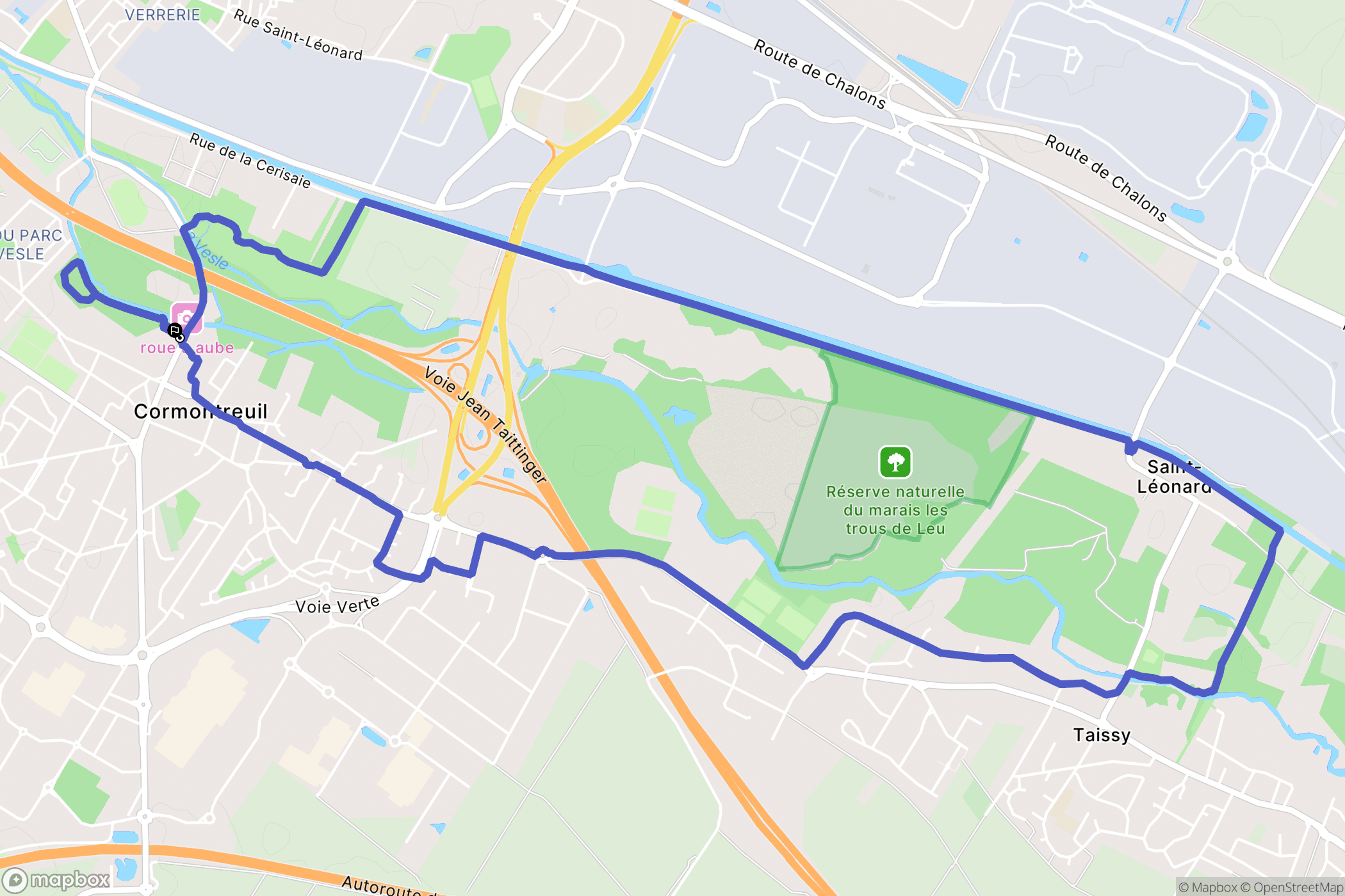 Cormontreuil : carte du parcours de randonnée - France