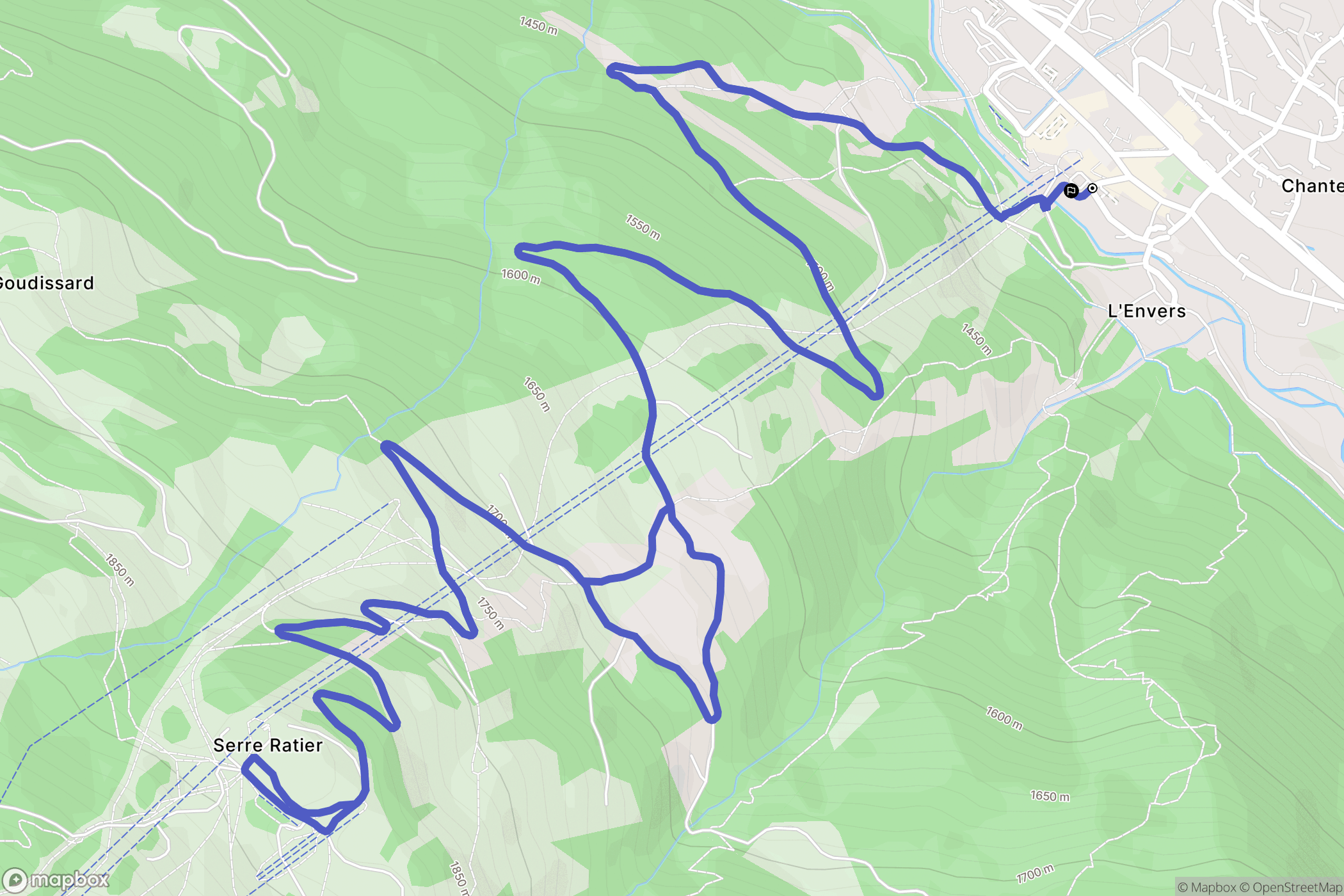 Saint-Chaffrey : carte du parcours de randonnée - France