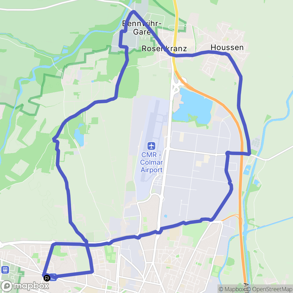 Colmar : carte du parcours de randonnée - France