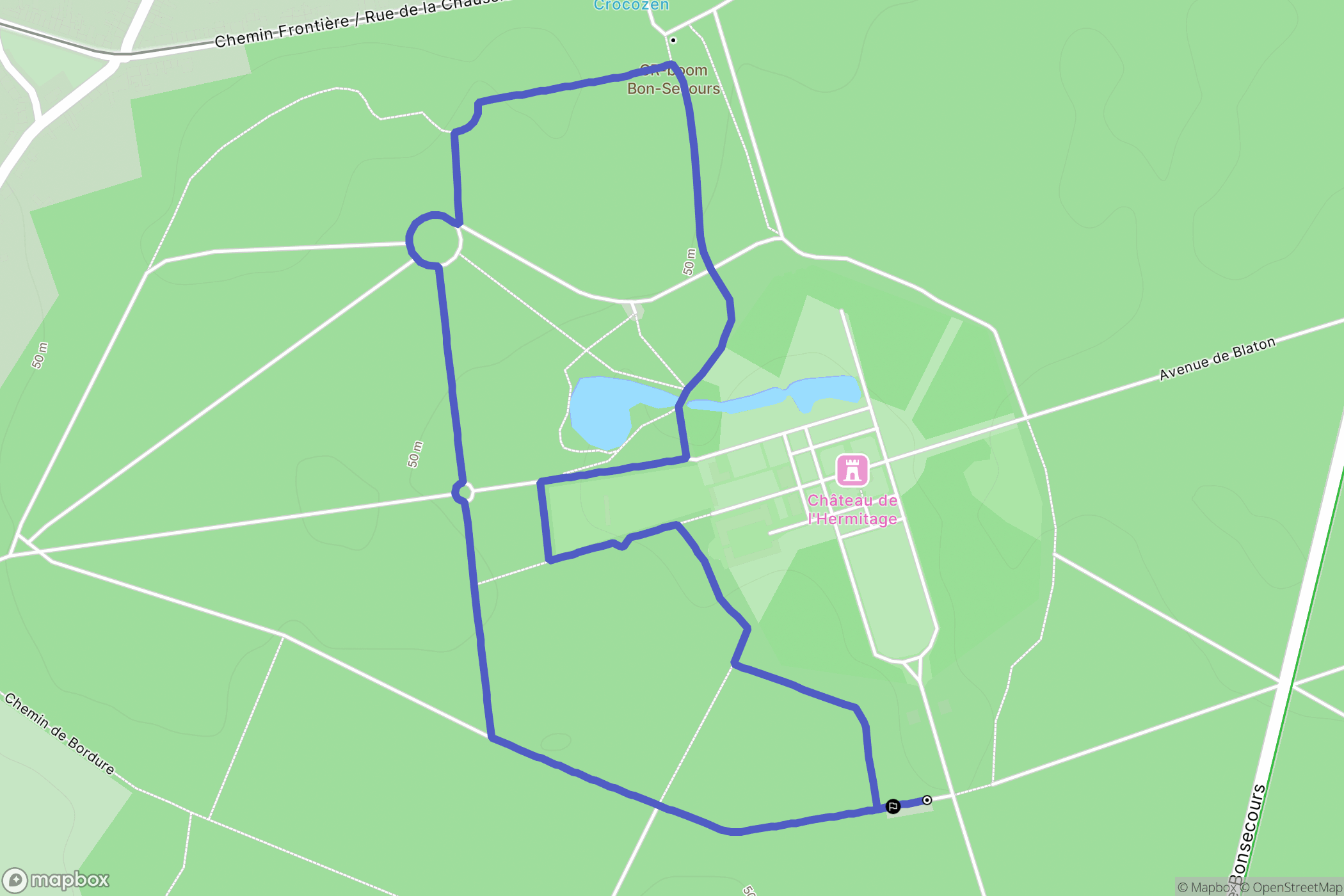 Condé-sur-l'Escaut : carte du parcours de randonnée - France