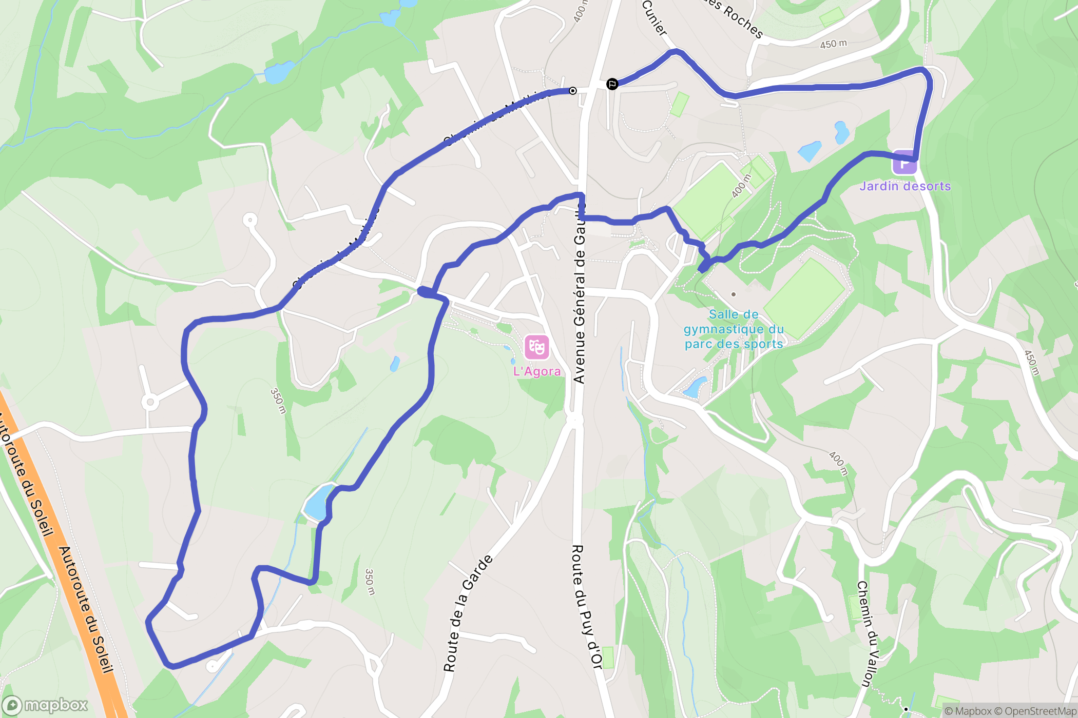 Limonest : carte du parcours de randonnée - France