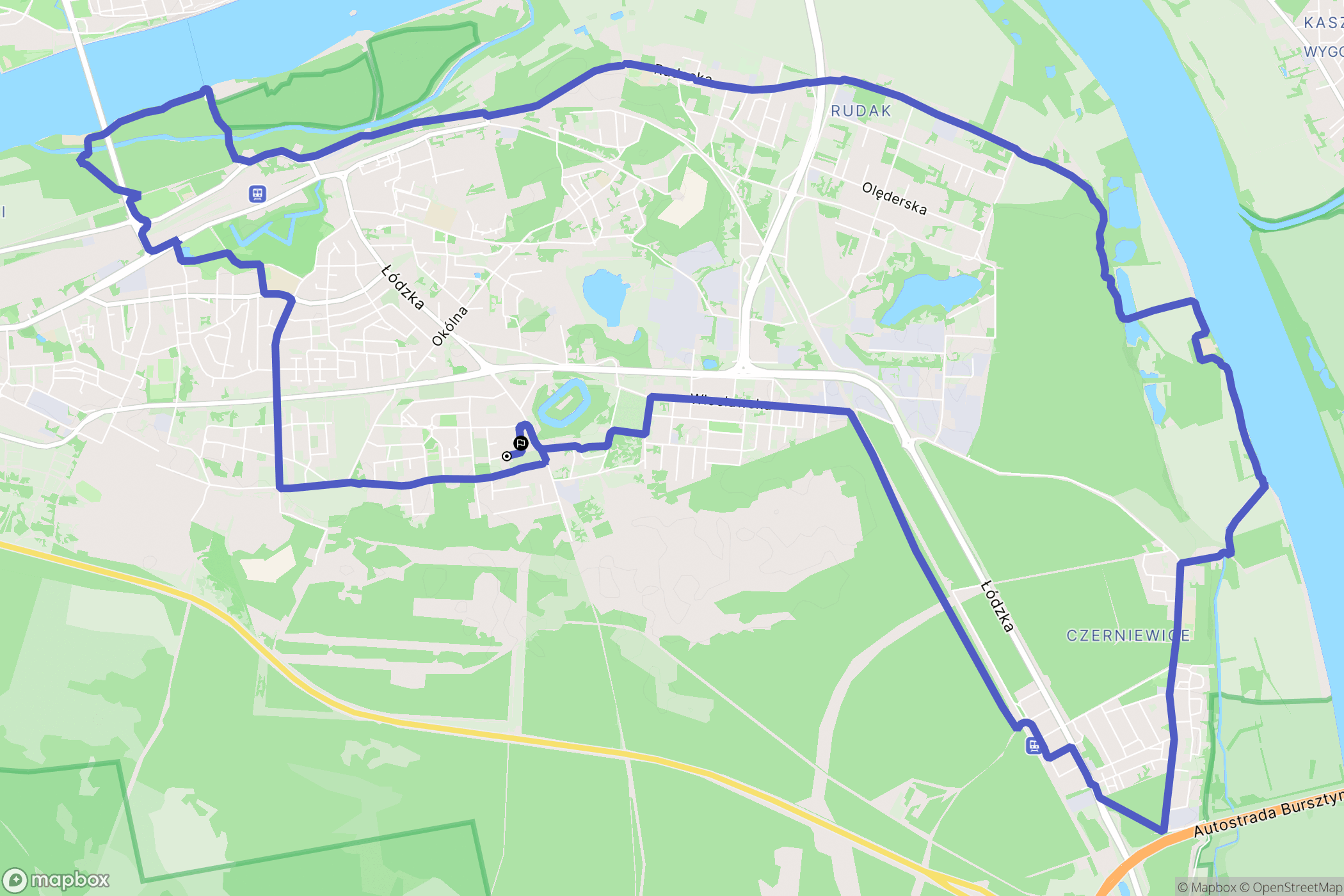 Toruń: mapa trasy - Poland