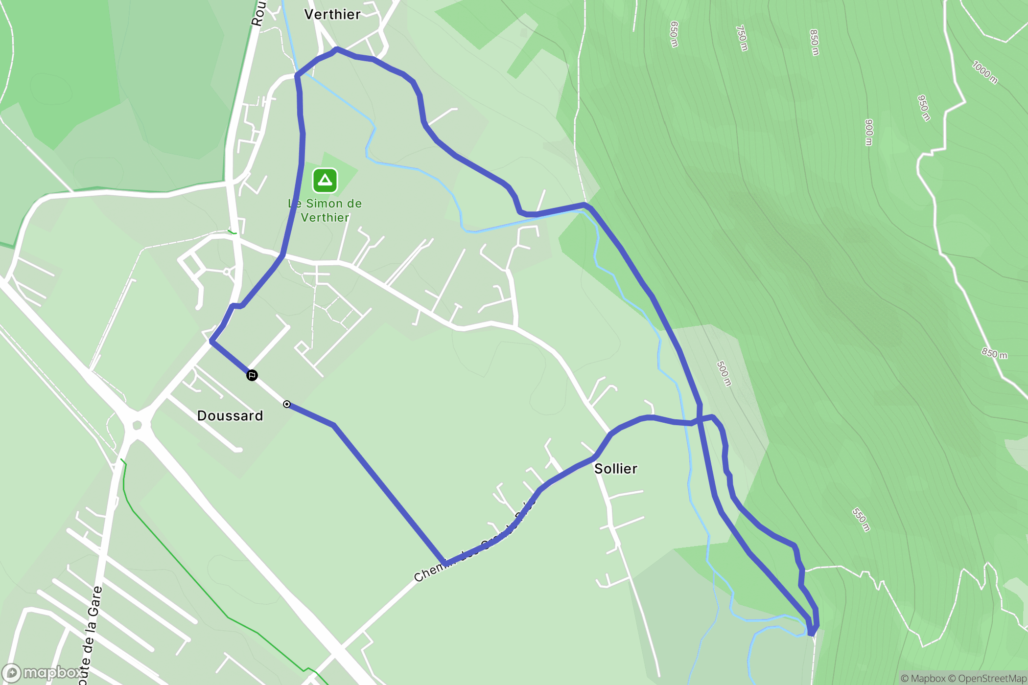 Doussard : carte du parcours de randonnée - France