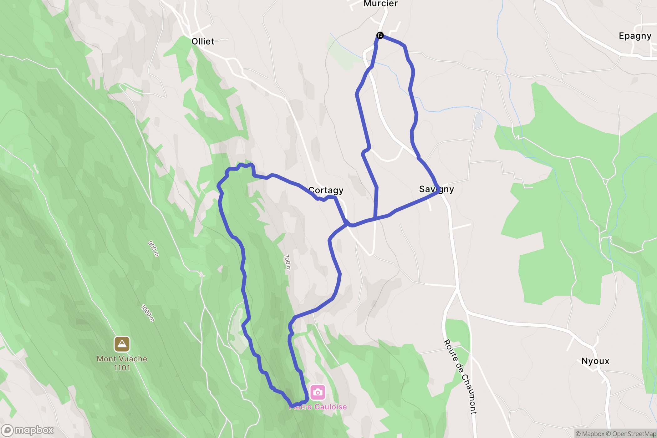 Savigny : carte du parcours de randonnée - France